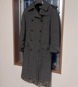miu miu wool long coat size 38 Gray Double Trench Belt Women's Outer Used - Picture 1 of 11
