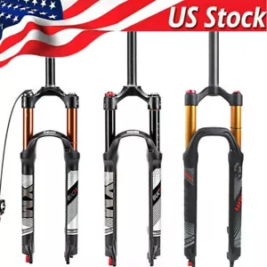 26/27.5/29" MTB XC Air Suspension Fork Straight/Tapered Rebound Adjust Forks QR - Picture 1 of 20