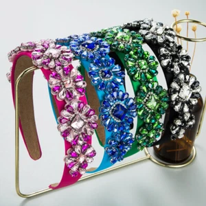 1PC Rhinestone Baroque Headband Crown Crystal Embellished Jewelled Hairband - Picture 1 of 13