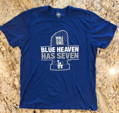 47 Brand LA Dodgers Blue Heaven Has Seven T Shirt XL 202 World Series Blue Shirt - Image 1 of 4