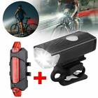 UK MTB Bike Bicycle Cycling LED Head Front Light Rear Tail Lamp USB Rechargeable