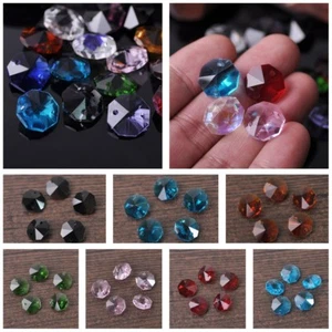 20 piezas Cuentas de araña decoración de prisma de cristal facetado octágono de 14 mm piezas - Imagen 1 de 20