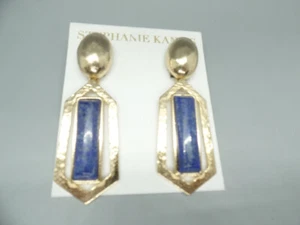 STEPHANIE KANTIS ABGEWINKELTER CLIP 24K GOLD PLATTE MESSING/SODALIT - Bild 1 von 8