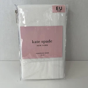 Kate Spade New York FRAME White European Pillow Sham 100% Cotton Sham 26"x 26" - Picture 1 of 3
