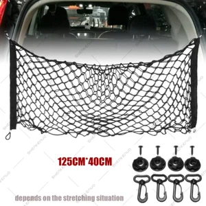 Bolsa de malla de almacenamiento de carga trasera sedán cupé 49"x15" red de maletero interior de coche plegable - Imagen 1 de 7