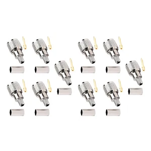 10x Mini-UHF Male Crimps Connector 50 Ohm For RG-58/U Cable Radio Antenna - Zdjęcie 1 z 9