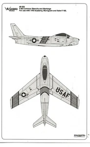 Warbird F-86F Sable Marcas Comunes, Datos, Plantillas Calcomanías 1/48 025 // - Imagen 1 de 3