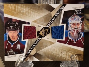 2008-09 SPx Winning Combos /99 Milan Hejduk & Peter Budaj Jersey Relic Patch 