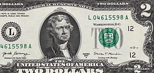 NEW 2017A $2 TWO DOLLAR BILL ( SAN FRANCISCO L ) Uncirculated - Picture 1 of 3