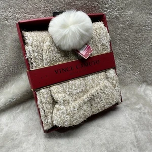 Vince Camuto Hat and Loop Infinity Scarf Set Pom Preppy Gift Chic - Picture 1 of 4