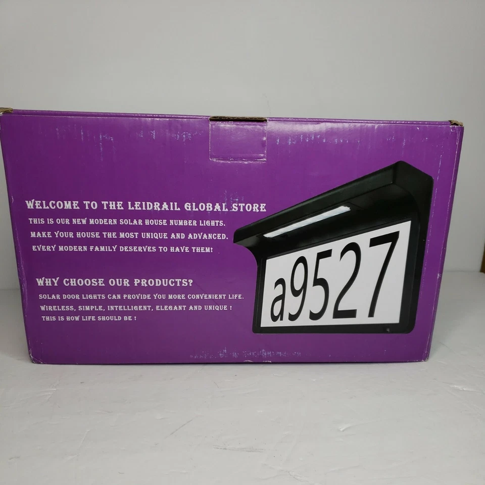 LeiDrail House Numbers Solar Powered Address Sign LED Illuminated Outdoor Metal