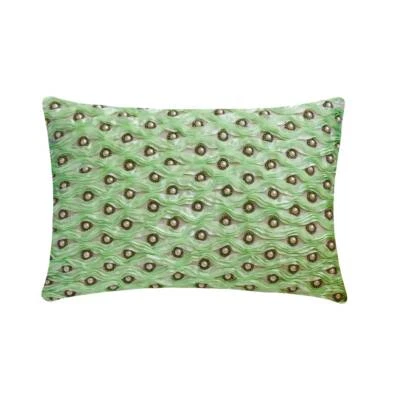 Lumbar Pillow Case Green 12 x 16 inch, Bed Decor Linen Abstract - Mint Ripple - Image 1 of 3