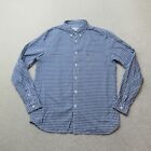 Lacoste Gingham Check Shirt Mens Large Blue Button Down Casual Cotton Regular