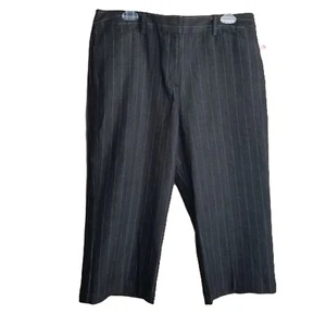 Larry Levine Stretch Capri Pants Size 12 Black Pinstripe NEW Work Office Career - Picture 1 of 11