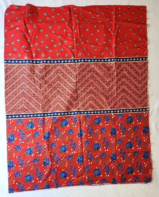 VTG Ditsy Floral CALICO Red Floral Cottagecore "Like" Cranston 1.6Y 70s 80s - Image 1 of 4