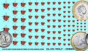 Clan Wolf - Green Keshik - Waterslide Decals for Battletech - Picture 1 of 1