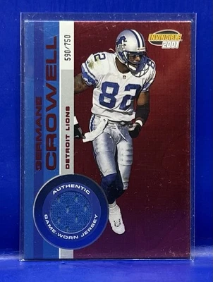2001 Pacific Invincible Game Worn Jersey Germane Crowell #/750 Detroit Lions - Image 1 of 2