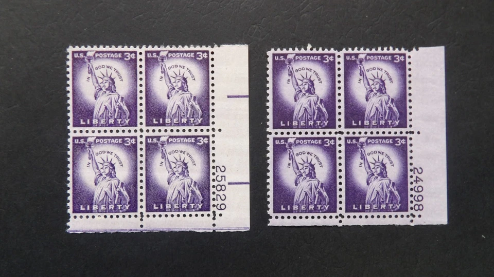 #1035 1035c Plate Blocks MNH OG VF "Wet & Dry Printing" #1 - Image 1 of 1