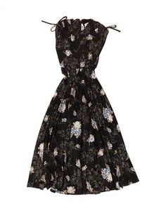C&A Womens Sleeveless Maxi Dress UK 8 Small Black Floral Polyester AW08 - Picture 1 of 3