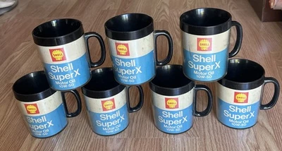 Shell Thermo-Serv Mug  SuperX Motor Oil 10W-50 Coffee Mug Vintage Lot of 7 - Image 1 of 4