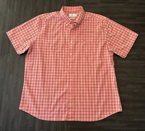 Southern Tide Herren XXL klassische Passform orange Gingham kariert Knopfleiste Kurzarm - Bild 1 von 12