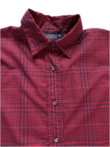 Camisa De Colección Kenneth Gordon Mujer Talla 8 Roja Cuadros Algodón Pliegues en la Espalda ¡BONITA! - Imagen 1 de 9