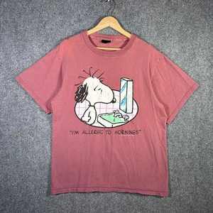 Vintage Snoopy Shirt Mens Large Red 90s Peanuts Cartoon Funny Parody Quote - Picture 1 of 7
