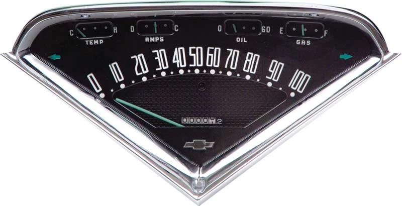 Chevrolet Pickup 1955-59; conjunto de panel de medidor de tablero; aceite amplificador de temperatura velocímetro Foto 1 de 1