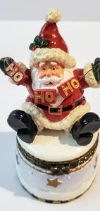 Vintage Gottschalks Weihnachtsmann Schmuckschatulle Ho Ho Schild kleiner Schmuck... - Bild 1 von 12