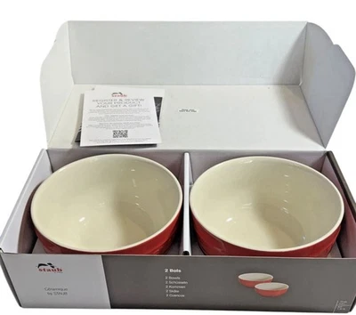 Staub Ceramic Large Universal Bowls 6.5" - Set of 2 - Red - Brand NEW IN BOX! - Image 1 of 2