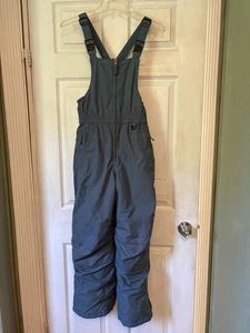 Lands' End Kids Bib Insulated Ski Pants Grow-A-Longs Size 12 Blue Gray Grey - Picture 1 of 13