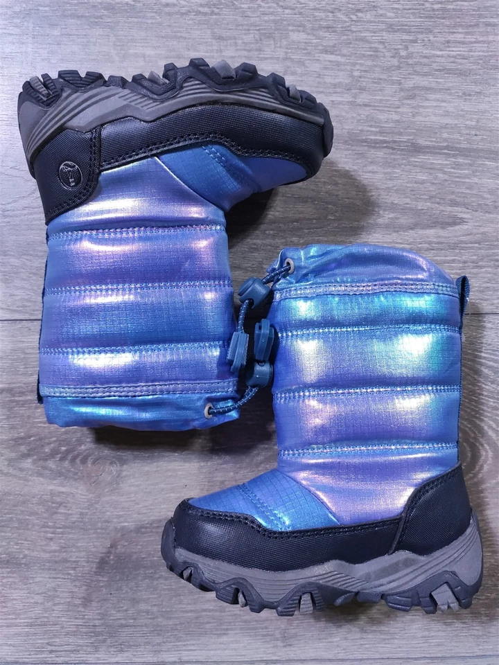 Lands End Winter Boots Toddler Size 5 Teal Iridescent Thermolite Snow Boot Girls - Image 1 of 4