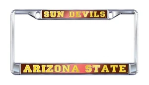 ASU ARIZONA STATE Sun Devils Mirrored Chrome License Plate / Tag Frame  - Picture 1 of 1