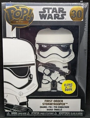 Star Wars - First Order Stormtrooper 30 Glows - Funko Pop! Pin BNIB - Image 1 of 2