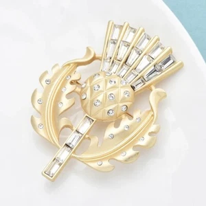 Scottish Thistle Rhinestone Brooch Jewelry - Picture 1 of 3