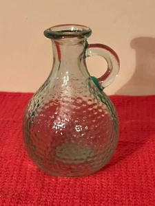 Vintage Small 6oz Canada Green Textured Glass Decanter Jug - Picture 1 of 4