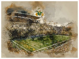 Oregon Ducks Poster Watercolor Art Print Man Cave Decor 12x16" - Picture 1 of 1