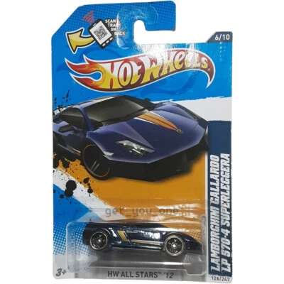 Hot Wheels Lamborghini Gallardo LP 570-4 Superleggera Blue Car 2012 HW All Stars - Image 1 of 3