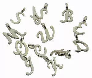 20 Alphabet Letter Charms Jewelry Craft DIY Bead Making Bracelet Necklace Charms - Picture 1 of 27