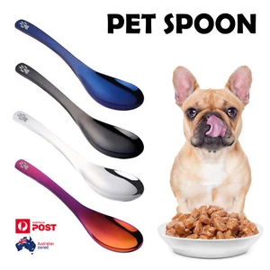 2 pack - Pet Food Spoon High Quality Stainless Steel Paw Decal on Handle - Picture 1 of 12