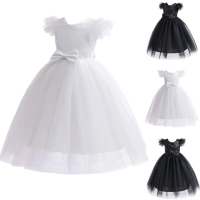 Flower Girls Kids Sequin Tulle Tutu Dress Princess Bridesmaid Christmas Party - Image 1 of 4