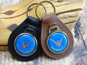 NEW RARE VINTAGE 1970s FORD THUNDERBIRD T-BIRD Leather Key Chain Ring Fob NOS - Picture 1 of 6