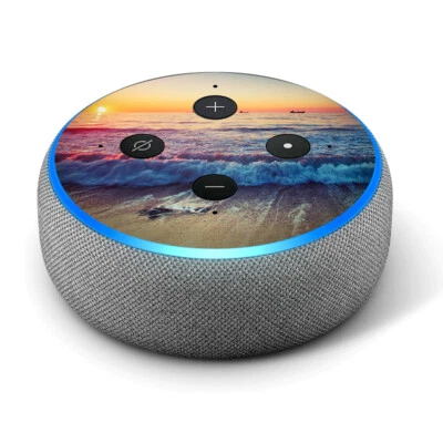 ITSASKIN Vinyl Decal Skin for Amazon Echo Dot 3rd Gen - Beach Tide Water Rocks Sunset