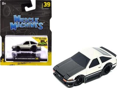 1983 Toyota Sprinter Trueno (AE86) White with Carbon Hood 1/64 Diecast Model Car - Image 1 of 2