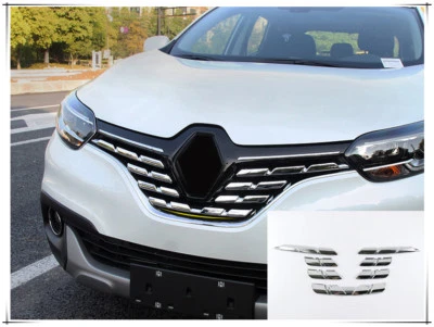 Cubierta moldura parrilla delantera cromada ABS para Renault Kadjar 2015 2016 2017 - Imagen 1 de 4