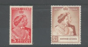 Guayana Británica EL PAR DE BODAS DE PLATA GVI 1948 FINO Y RECIÉN MONTADO COMO NUEVO - Imagen 1 de 2