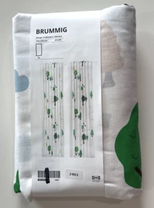 New IKEA BRUMMIG Curtain Pair Multicolor Forest Pattern 47x98" Kids 905.325.08 - Picture 1 of 8