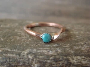 Navajo Copper & Turquoise Ring by Yolanda Skeets - Size 6.5 - Picture 1 of 5