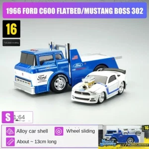 ZD Maisto 1:64 1966 C600 Flatbed Trailer Mustang Boss Model Diecast Metal Car BN