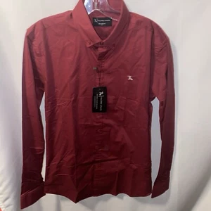 Men's Small Tailored Athlete Signature Shirt Button Up Dress Shirt Red - Picture 1 of 10